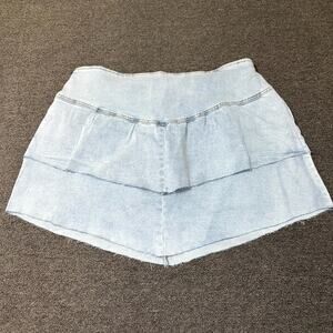 Andrée By Unit Tiered Skirt Women 2x Blue Denim Light Wash Streetwear Plus Size